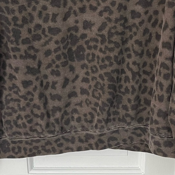 Anthropologie Sundry Leopard Print Cozy Hoodie Sweatshirt Size S Athleisure - Picture 10 of 15